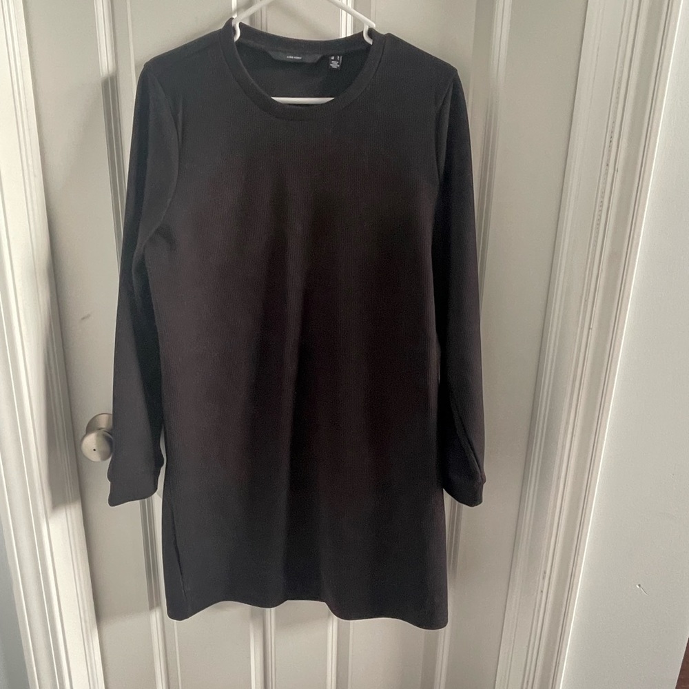 Black shift dress, long sleeve. Great for fall and winter. Size Large